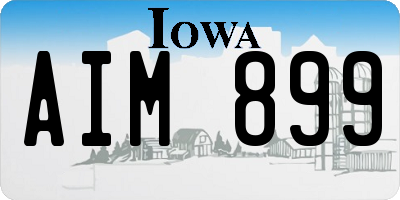 IA license plate AIM899