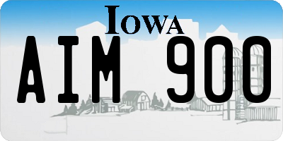 IA license plate AIM900