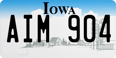 IA license plate AIM904