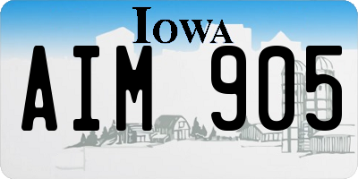 IA license plate AIM905