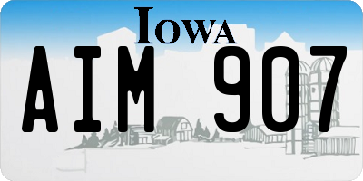 IA license plate AIM907