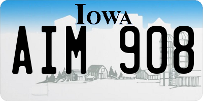 IA license plate AIM908
