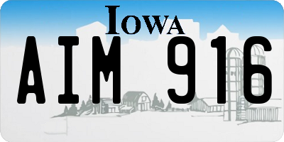 IA license plate AIM916