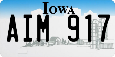 IA license plate AIM917