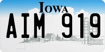 IA license plate AIM919