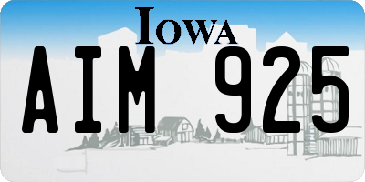 IA license plate AIM925