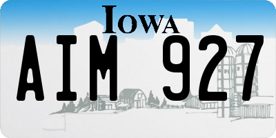 IA license plate AIM927