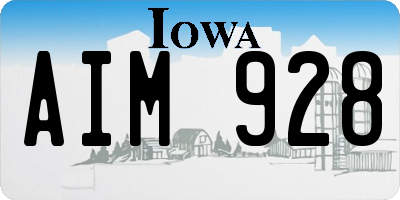 IA license plate AIM928
