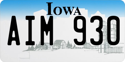 IA license plate AIM930
