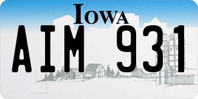 IA license plate AIM931