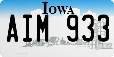IA license plate AIM933
