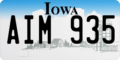 IA license plate AIM935