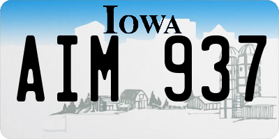 IA license plate AIM937