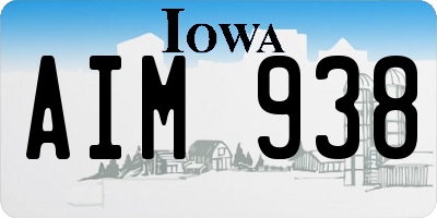 IA license plate AIM938