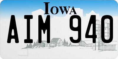 IA license plate AIM940