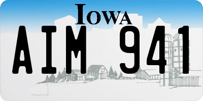 IA license plate AIM941