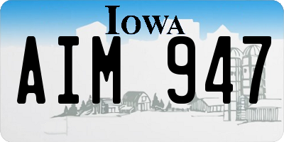 IA license plate AIM947
