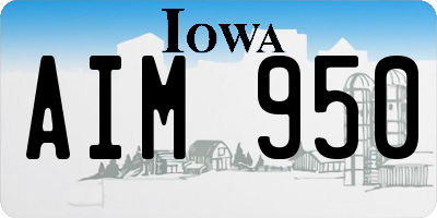 IA license plate AIM950