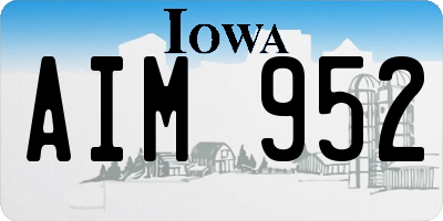 IA license plate AIM952