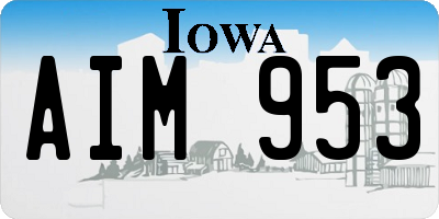 IA license plate AIM953