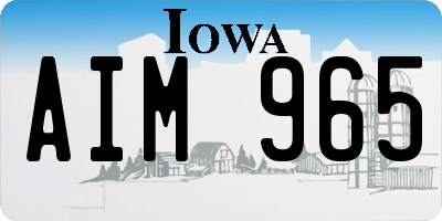 IA license plate AIM965