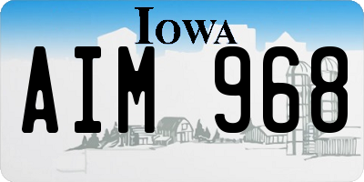 IA license plate AIM968