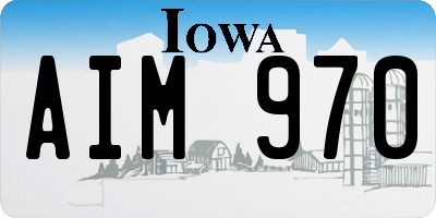 IA license plate AIM970