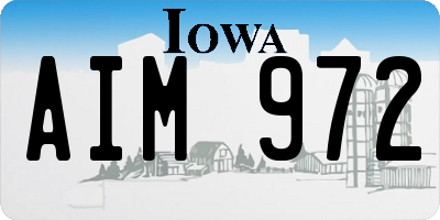 IA license plate AIM972