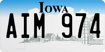 IA license plate AIM974