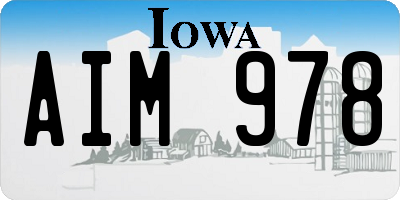 IA license plate AIM978