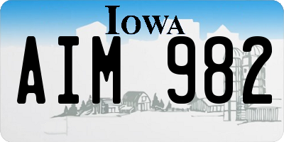 IA license plate AIM982