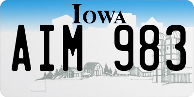 IA license plate AIM983