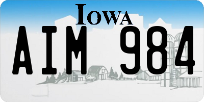 IA license plate AIM984