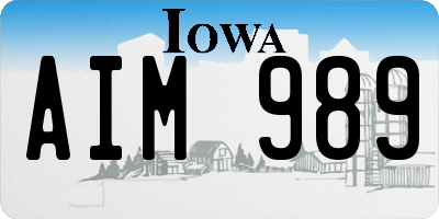 IA license plate AIM989