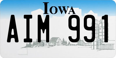 IA license plate AIM991