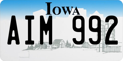 IA license plate AIM992
