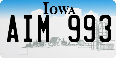 IA license plate AIM993