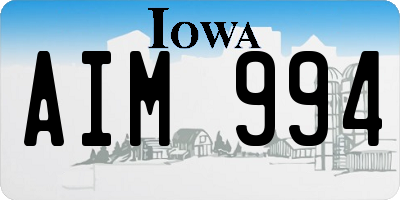 IA license plate AIM994
