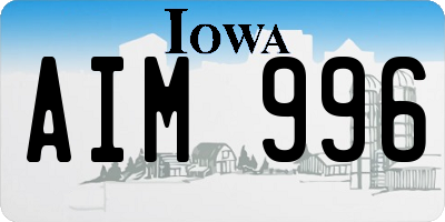 IA license plate AIM996
