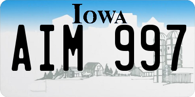 IA license plate AIM997