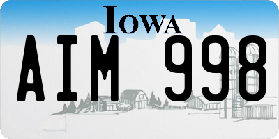 IA license plate AIM998