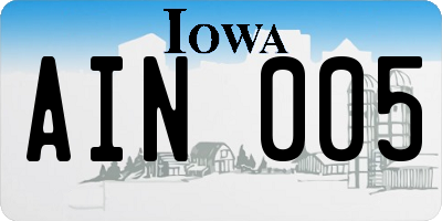 IA license plate AIN005