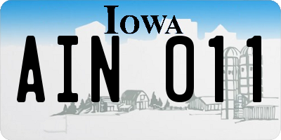 IA license plate AIN011