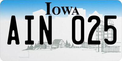 IA license plate AIN025