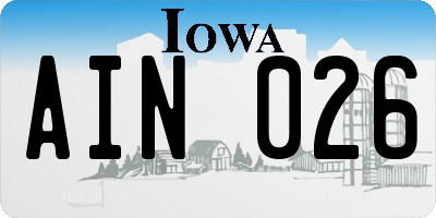 IA license plate AIN026