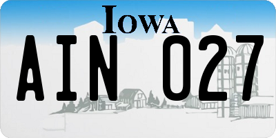 IA license plate AIN027