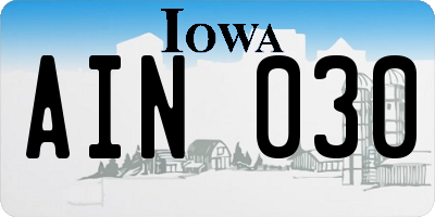 IA license plate AIN030