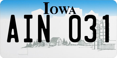 IA license plate AIN031