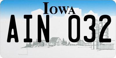 IA license plate AIN032