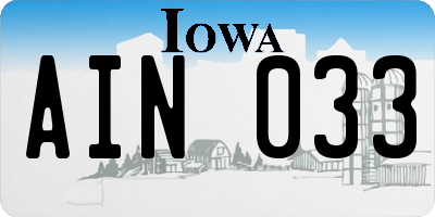 IA license plate AIN033